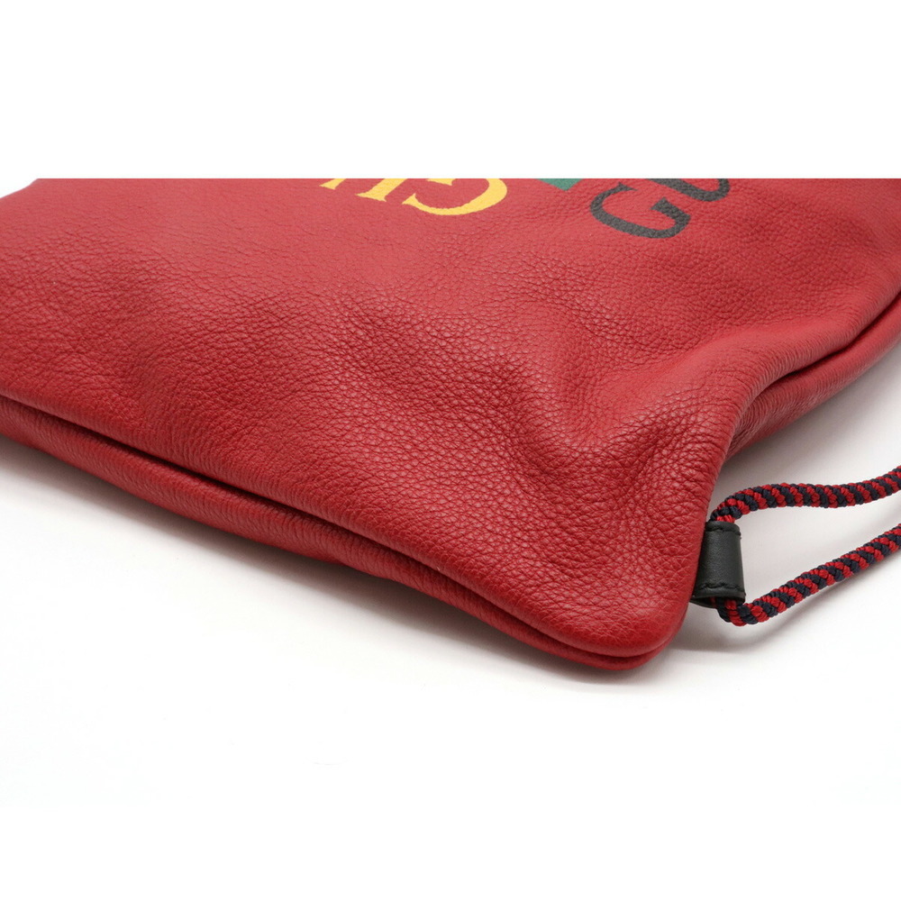 Gucci Logo Print 2way Drawstring Backpack Leather… - image 3